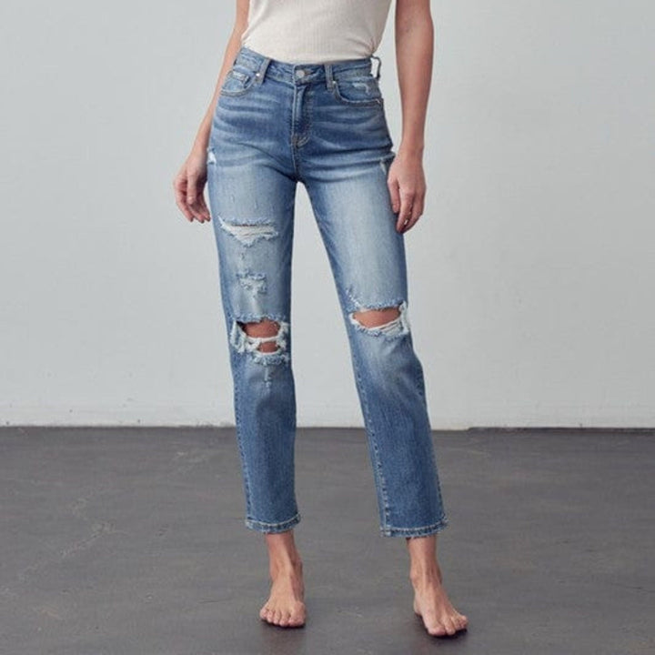 The802Gypsy Bottoms/Jeans Blue / 0 ❤️GYPSY FOX-Insane Gene-High Rise Girlfriend Jeans