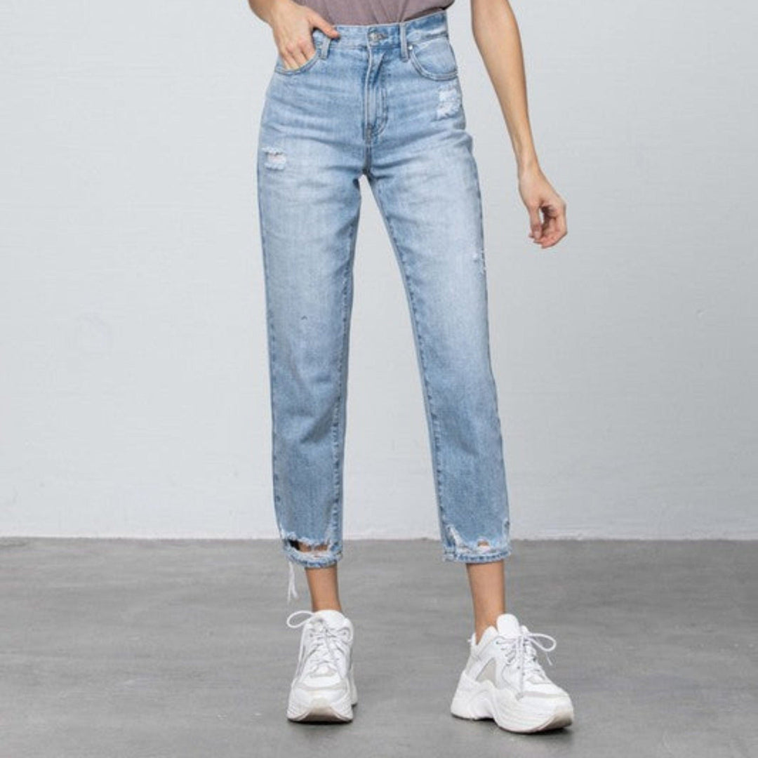The802Gypsy Bottoms/Jeans MEDIUM DENIM / 1 ❤️GYPSY FOX-Insane Gene-HIGH RISE TAPERED JEANS