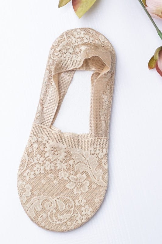 Aili's Corner Nude / Onesie ❤️GYPSY FOX-No-Slip Floral Lace Socks By Aili's Corner