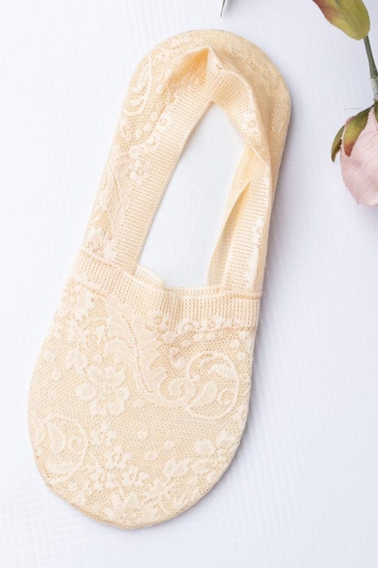 Aili's Corner Beige / Onesie ❤️GYPSY FOX-No-Slip Floral Lace Socks By Aili's Corner