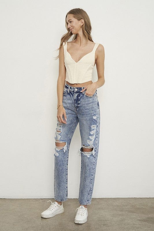 LIGHT DENIM Bottoms/Jeans with 3