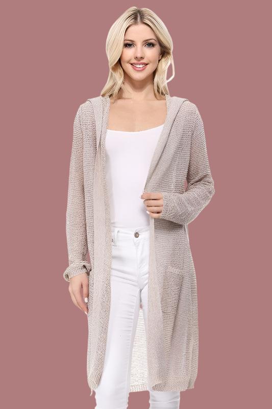 Taupe Sweaters & Cardigans/Cardigans with SM