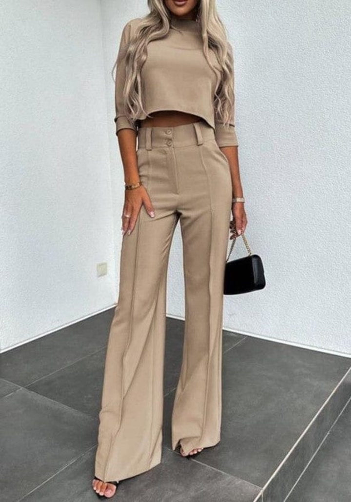 KHAKI Two Piece Sets/Pant Sets with S