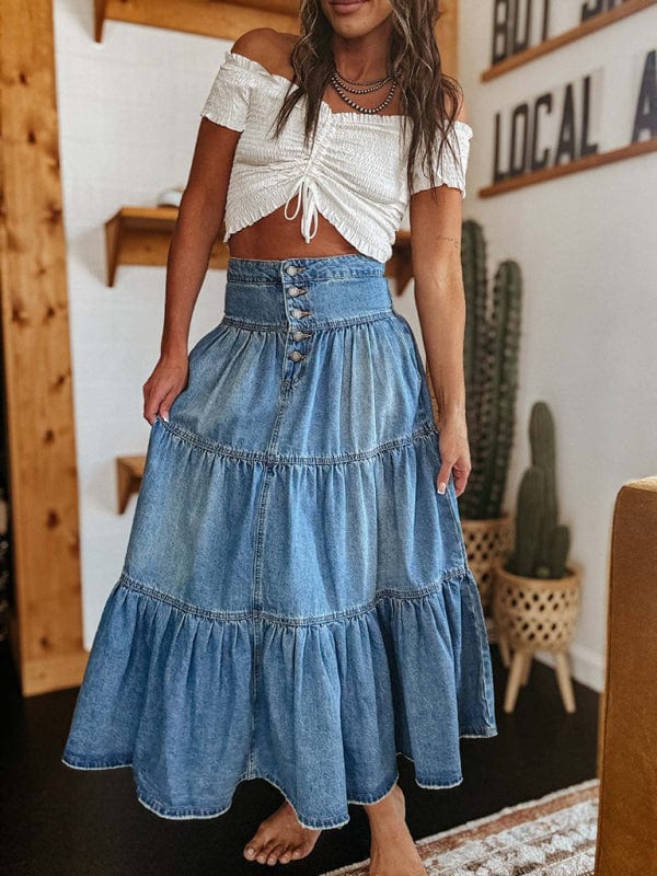 Medium Denim Bottoms/Skirts with S