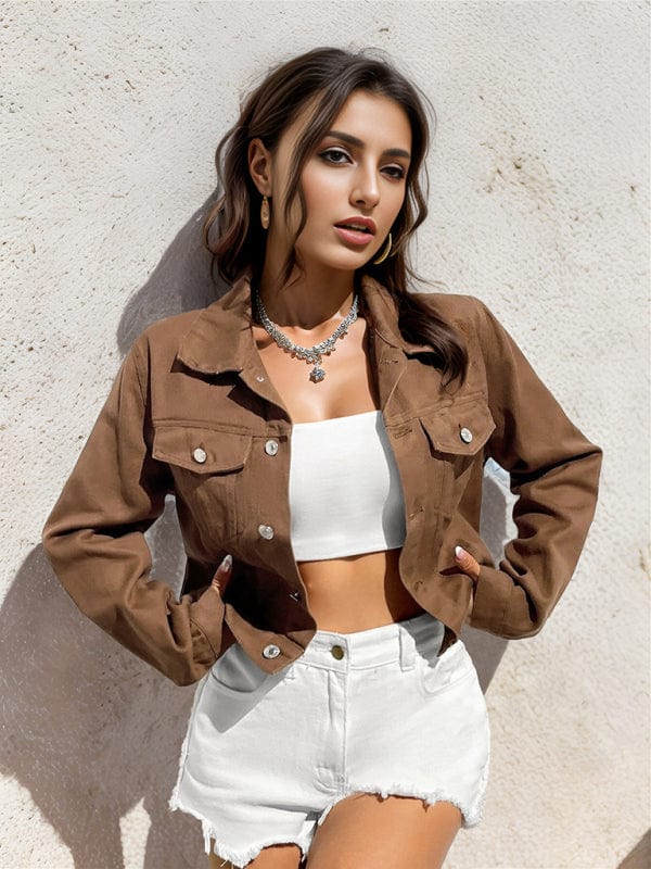 Brown Outerwear/Denim jackets with XS
