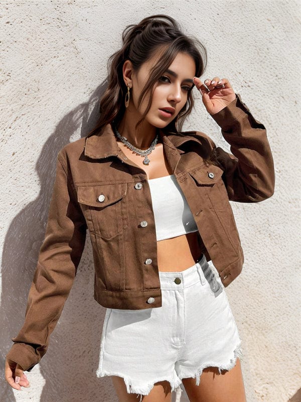 Brown Outerwear/Denim jackets with XS