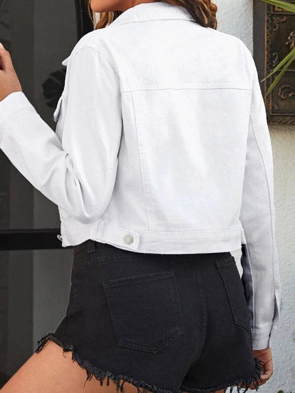White Outerwear/Denim jackets with XS