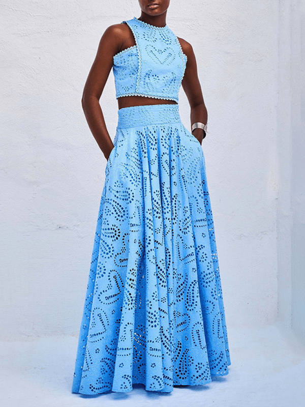Light Blue Two Piece Sets/Skirts Sets with S