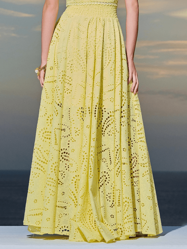 Yellow Two Piece Sets/Skirts Sets with S