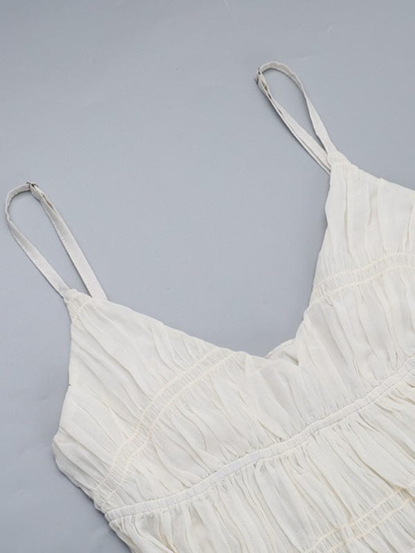 The802Gypsy-GypsyGirl Dress/casual GYPSY GIRL - Deep V Textured Sling Dress