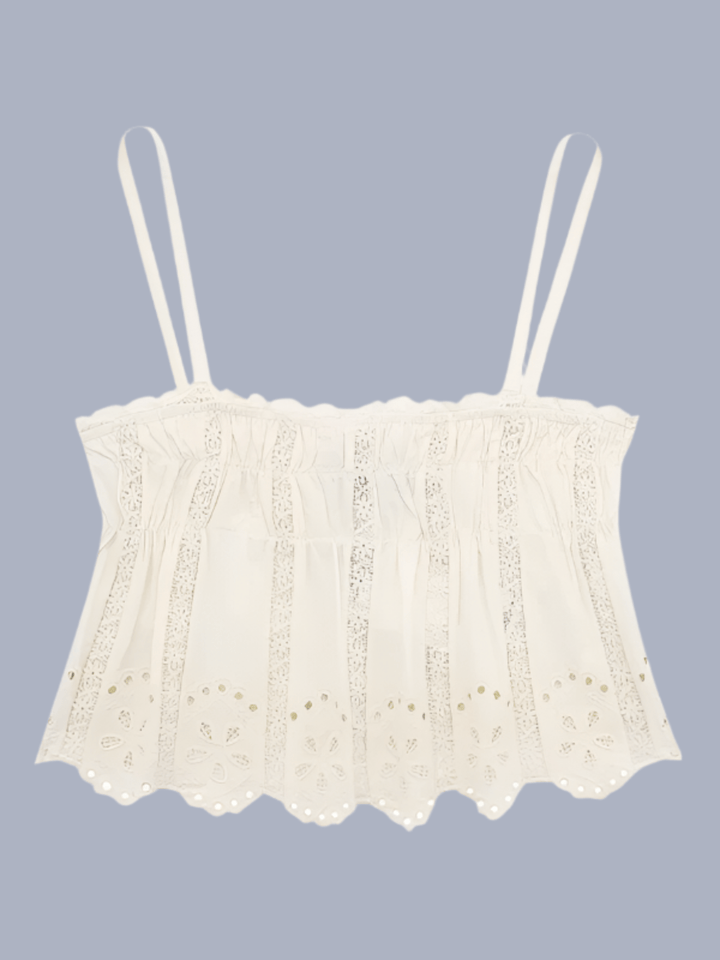 The802Gypsy-GypsyGirl Tops/Tank Tops Cream / XS GYPSY GIRL - Embroidered Tank Top