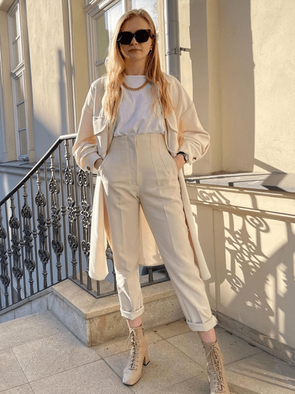 kakaclo Cracker khaki / XS GYPSY GIRL - High Waist Slim Trouser Pants