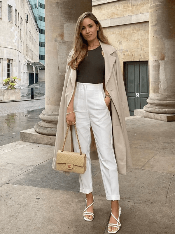 kakaclo White / XS GYPSY GIRL - High Waist Slim Trouser Pants