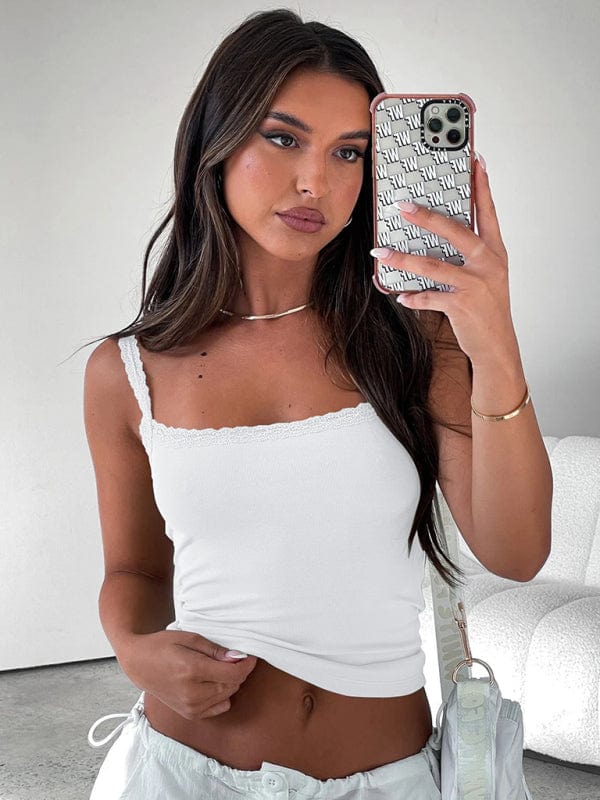White Tops/Tank Tops with S