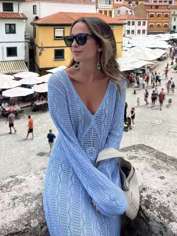 Light Blue Swimwear/Beach Cover - ups with S