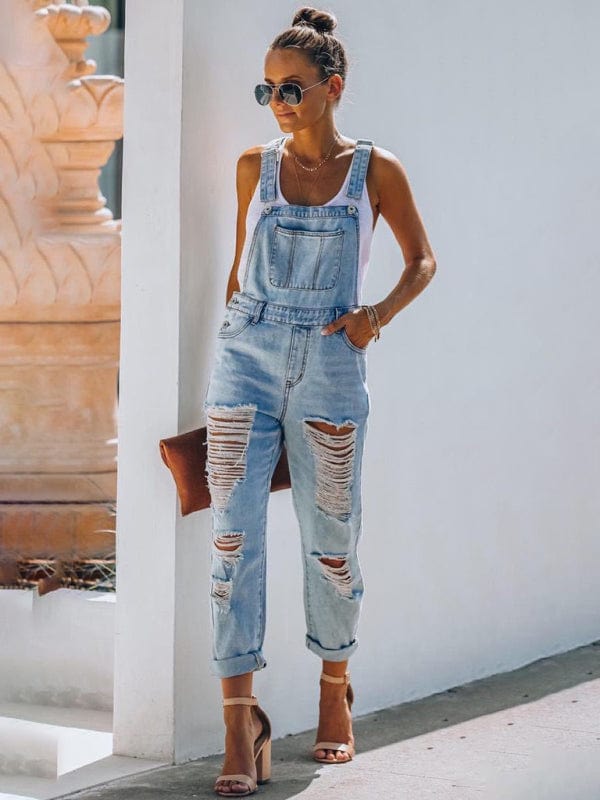 Medium Denim One - Piece/Overalls with S