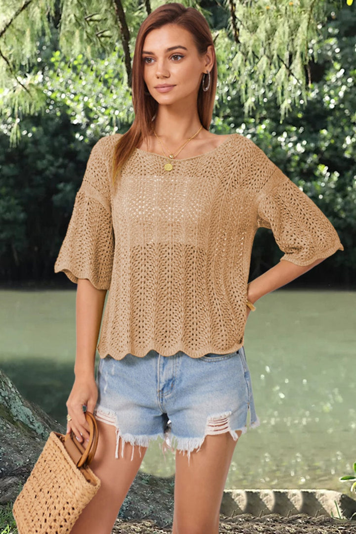 Tan shirts and tops with S