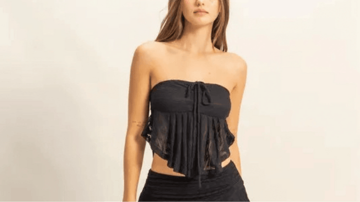 BLACK Tops/Tank Tops with S