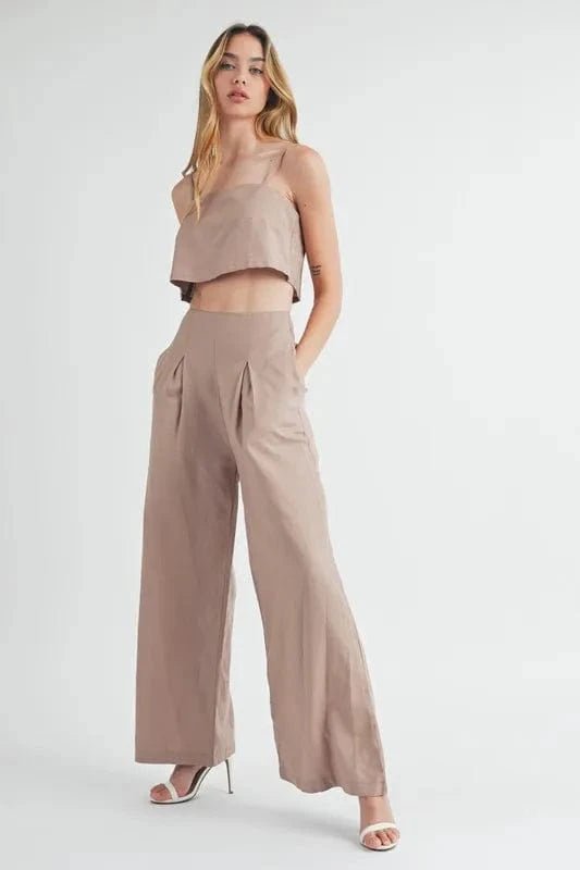 Light Mocha Two Piece Sets/Pant Sets with M