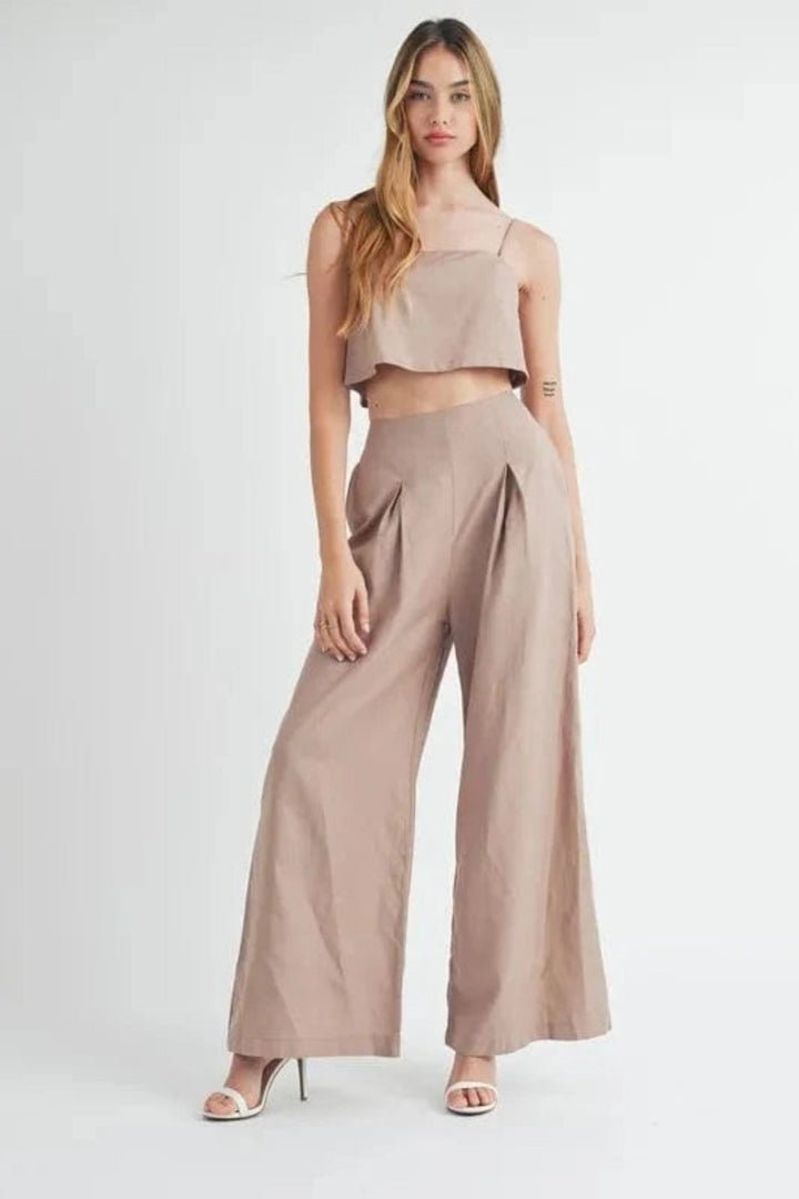 Light Mocha Two Piece Sets/Pant Sets with M