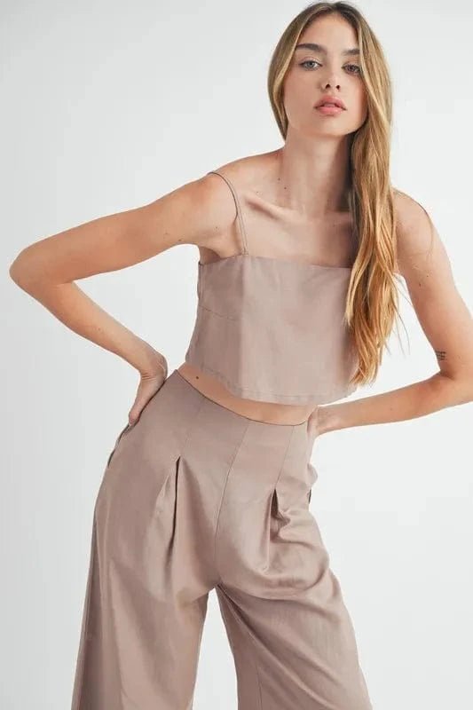 Light Mocha Two Piece Sets/Pant Sets with M