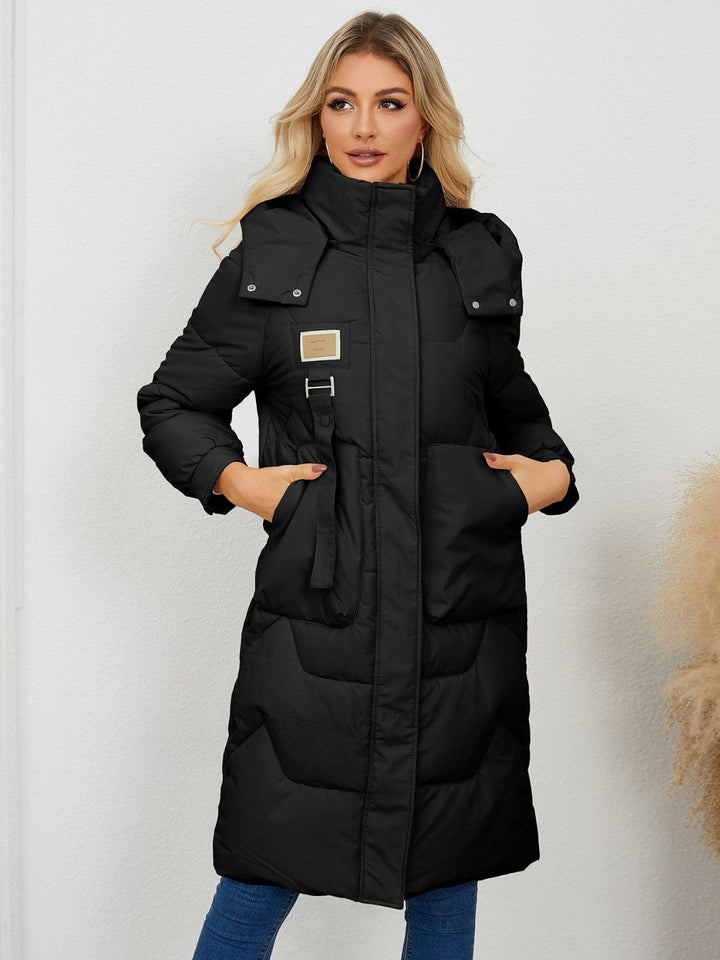 The802Gypsy coats and jackets GYPSY-Long Sleeve Longline Hooded Winter Coat
