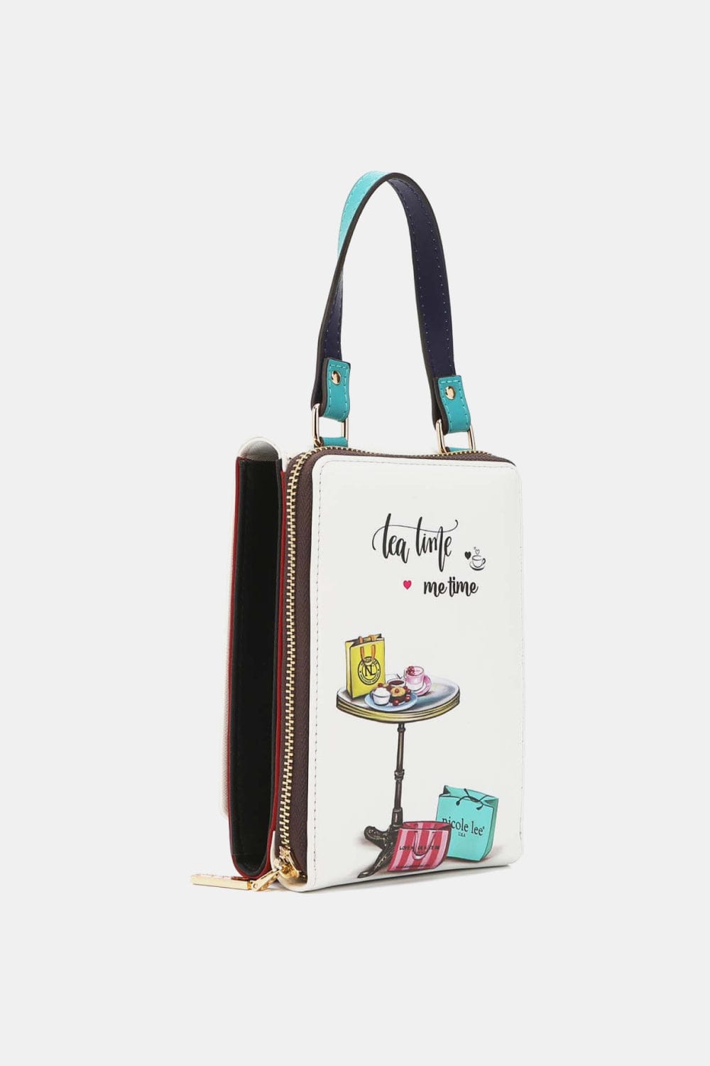 Tea Time Me Time Handbags, Wallets & Cases with One Size