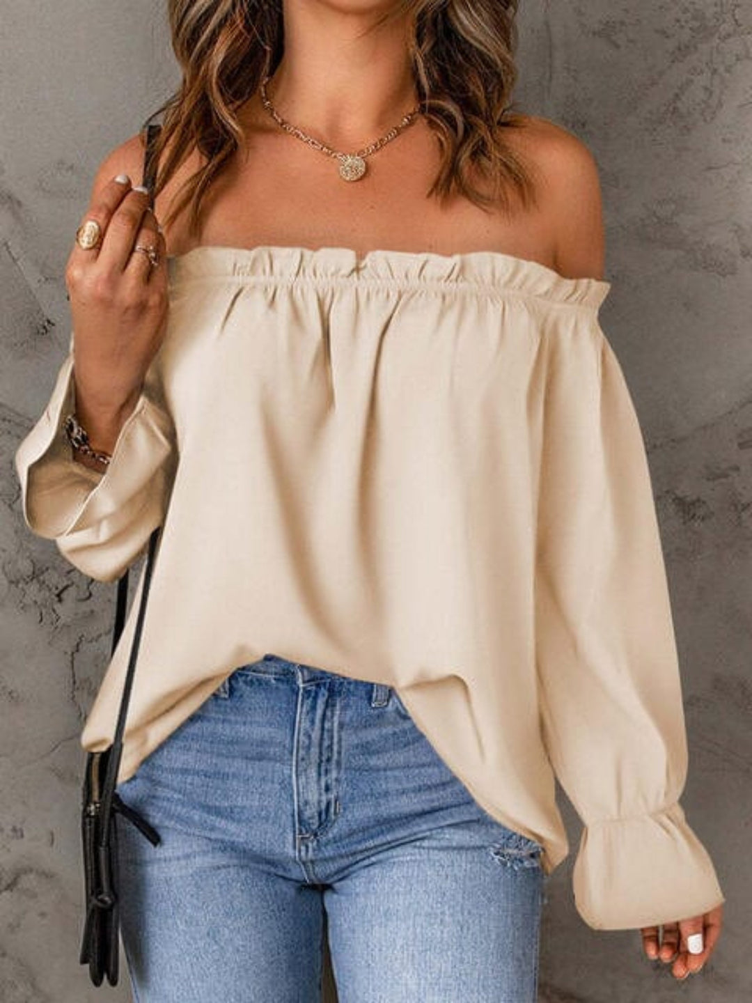 Cream shirts and tops with S