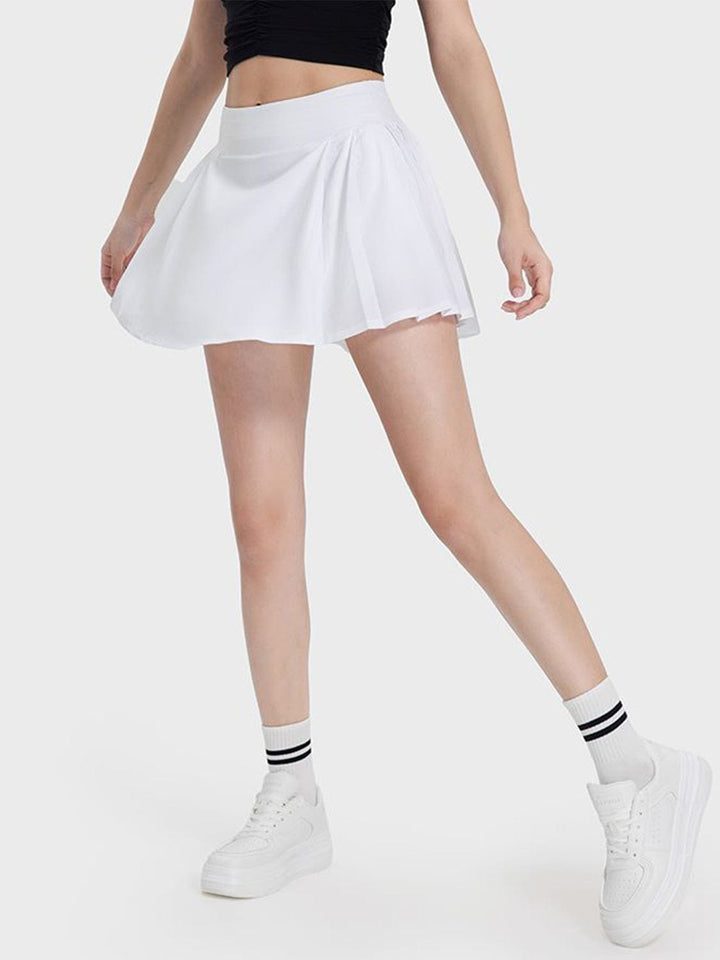 The802Gypsy Bottoms GYPSY-Pleated Detail Mid-Rise Waist Active Skirt
