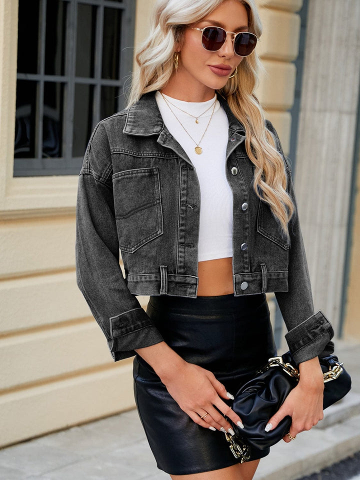 Black Outerwear/Denim jackets with S