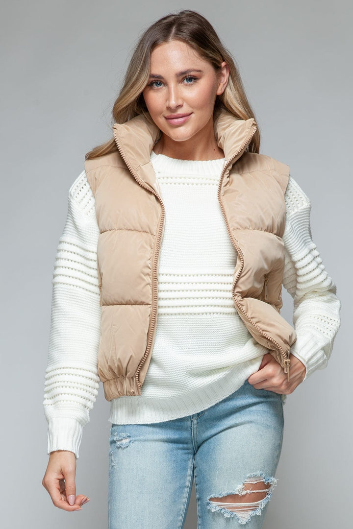 TAN outerwear/vests with S