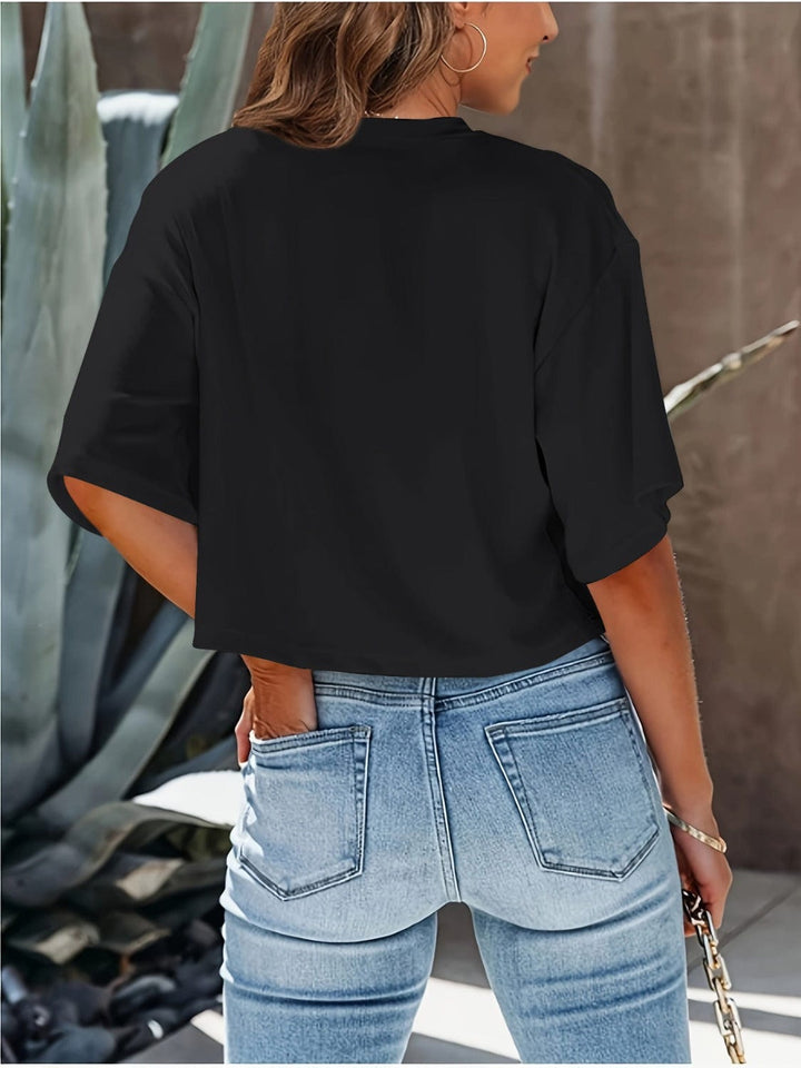 The802Gypsy shits and tops GYPSY-Round Neck Half Sleeve T-Shirt