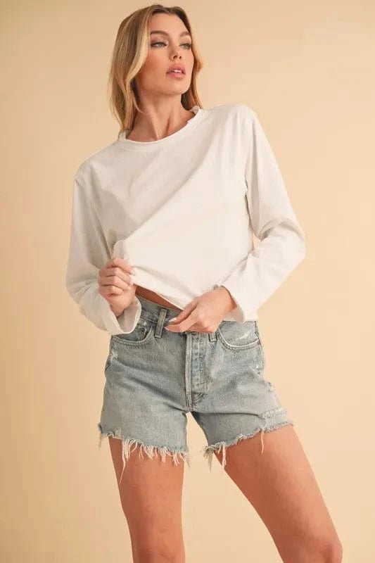 WHITE Tops/Long Sleeve Tops with S