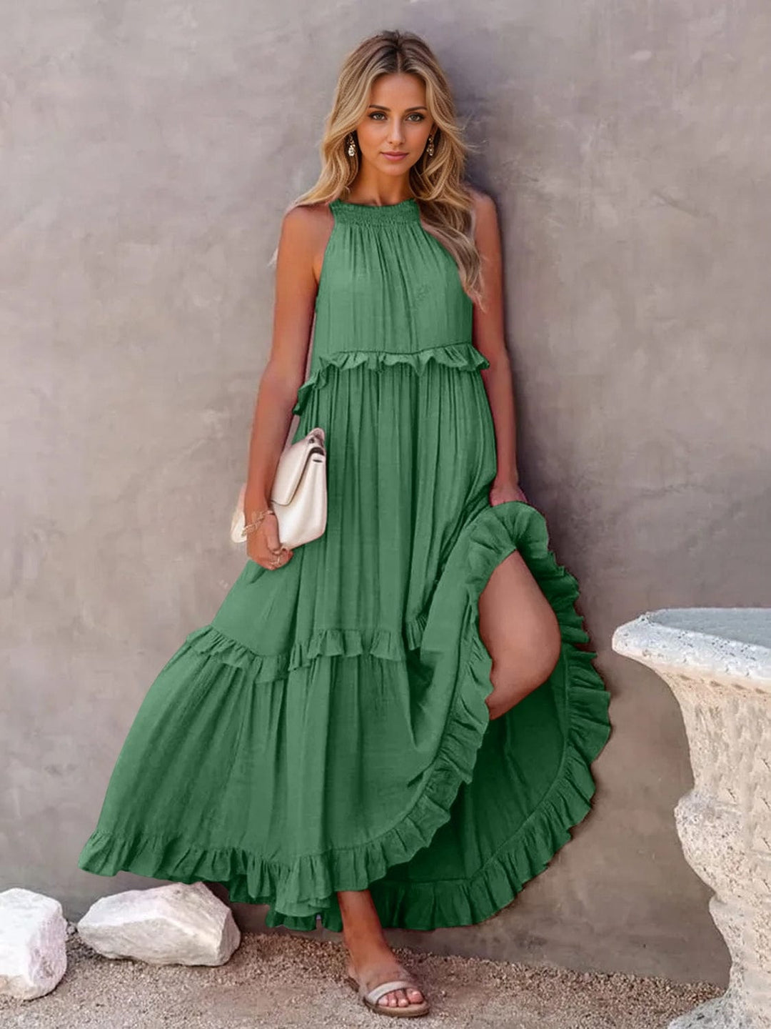 Dark Green Dresses/Casual with S