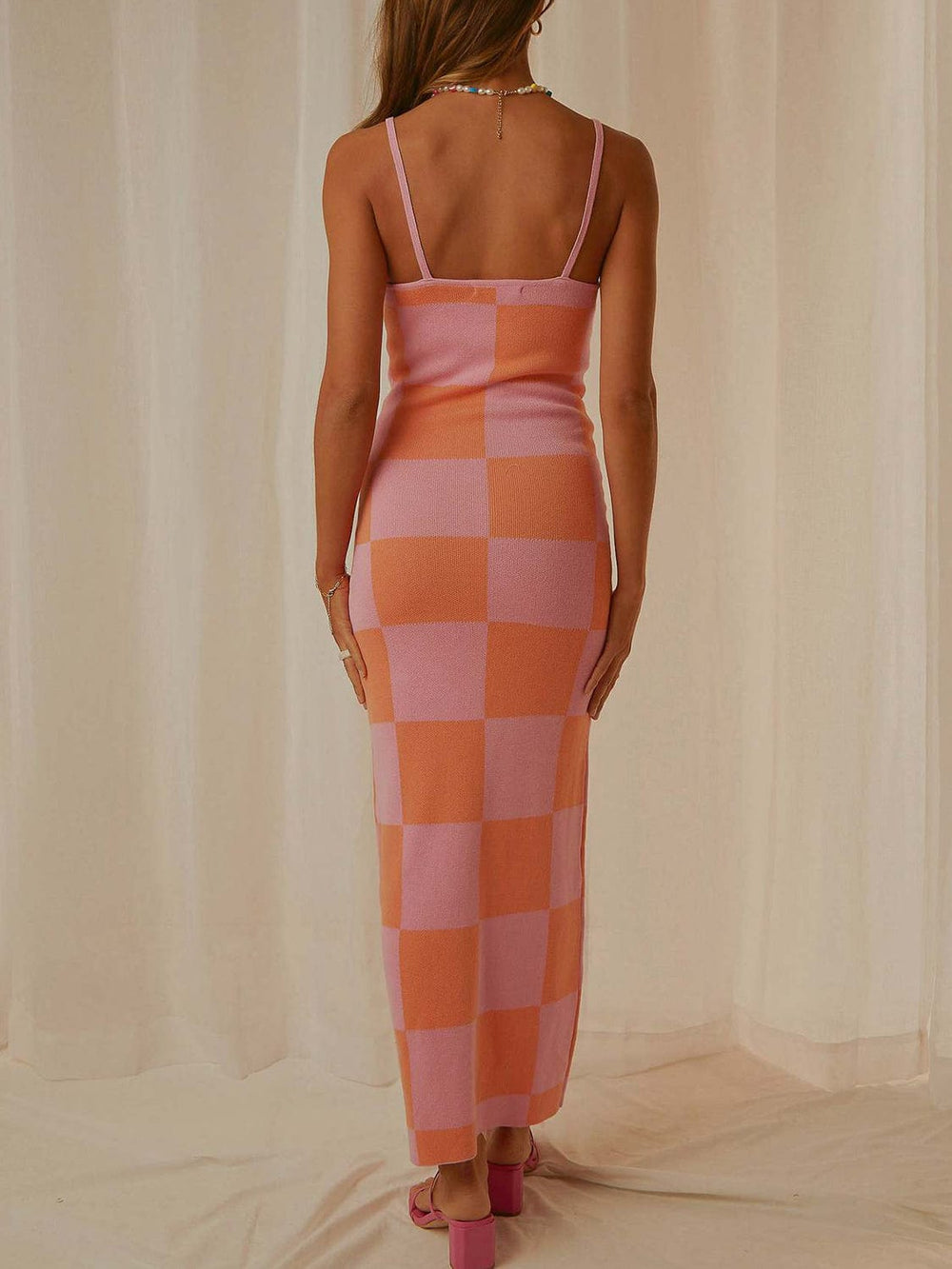 Spaghetti Strap Maxi Sweater Dress - Trendy Dresses in Coral for Women | The802Gypsy