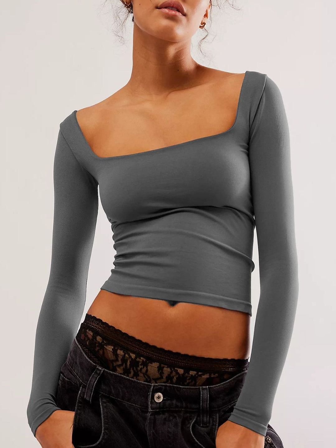 Gray Tops/Blouses & Shirts with S