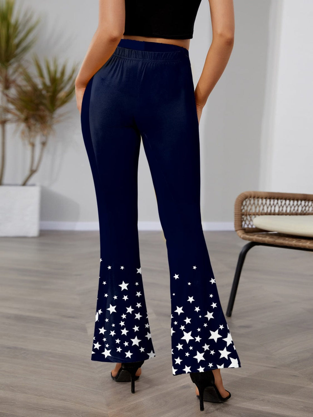 The802Gypsy Bottoms GYPSY-Star Elastic Waist Bootcut Pants