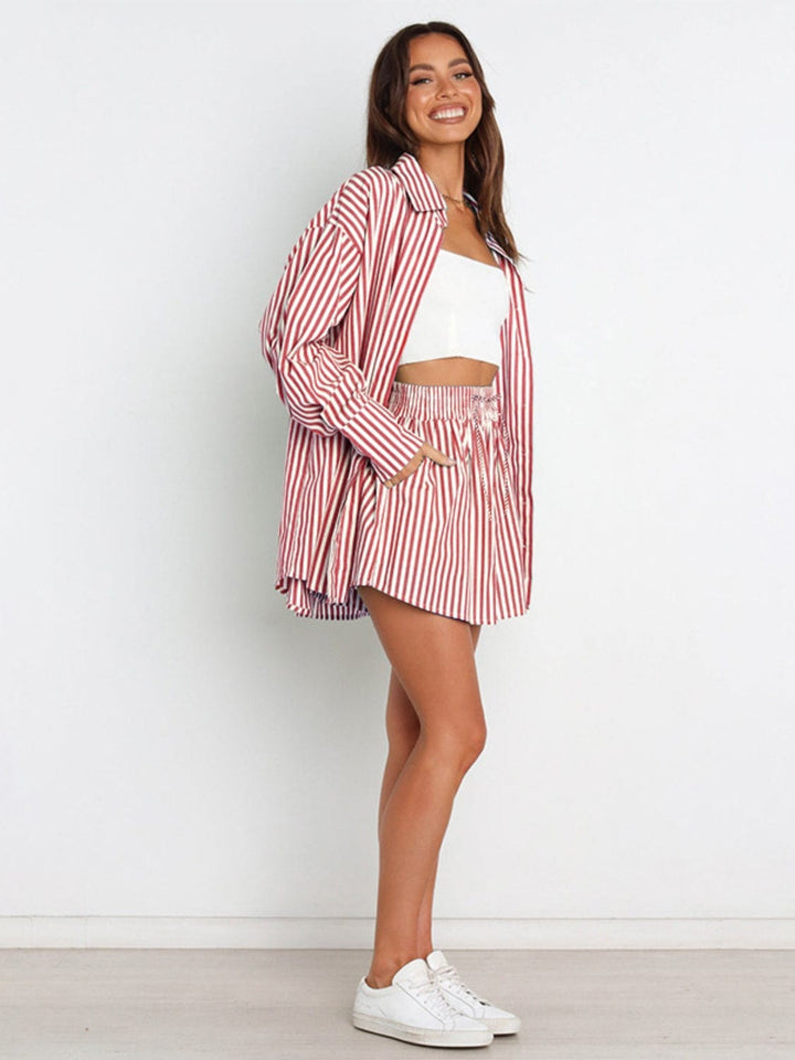 Deep Red Two Piece Sets/Short Sets with S