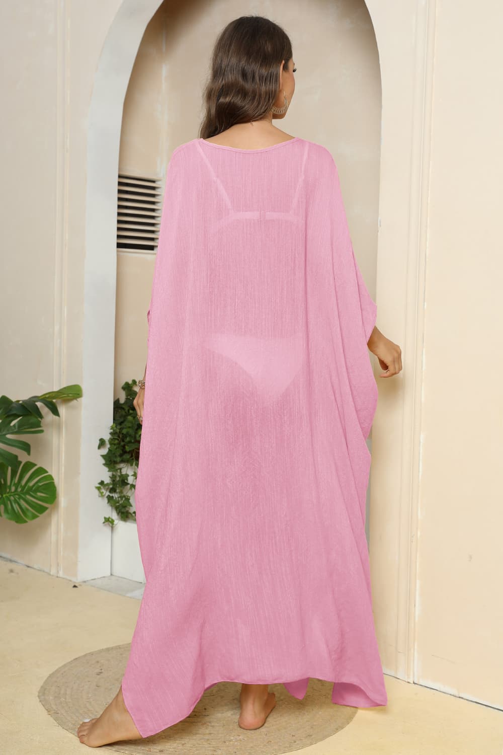 Trendsi cover up GYPSY-Three-Quarter Sleeve Cover-Up