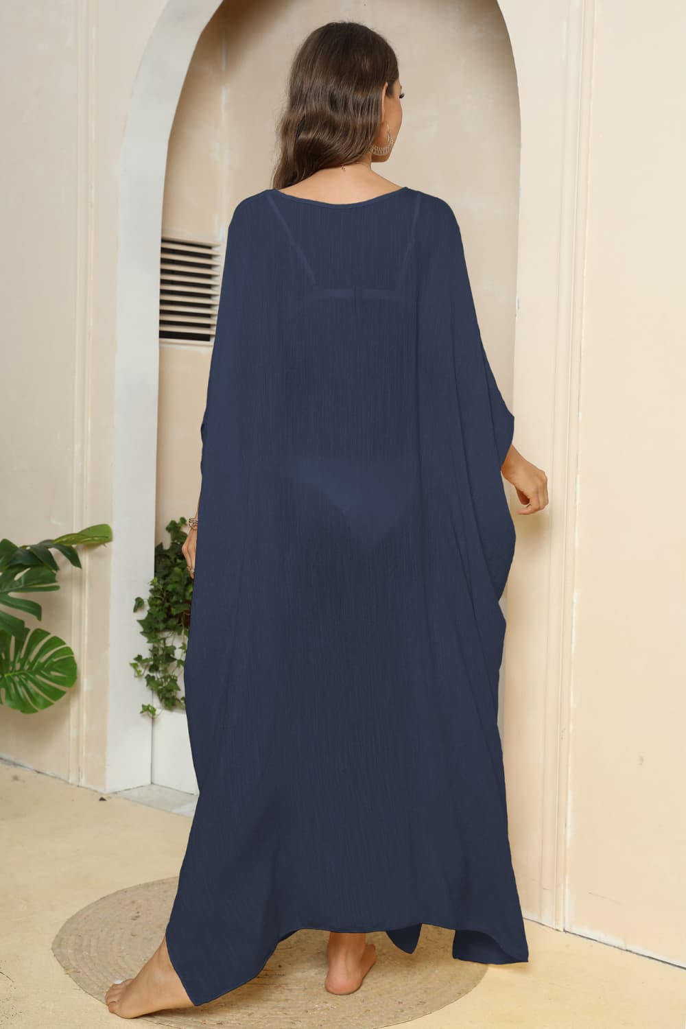 Trendsi cover up GYPSY-Three-Quarter Sleeve Cover-Up