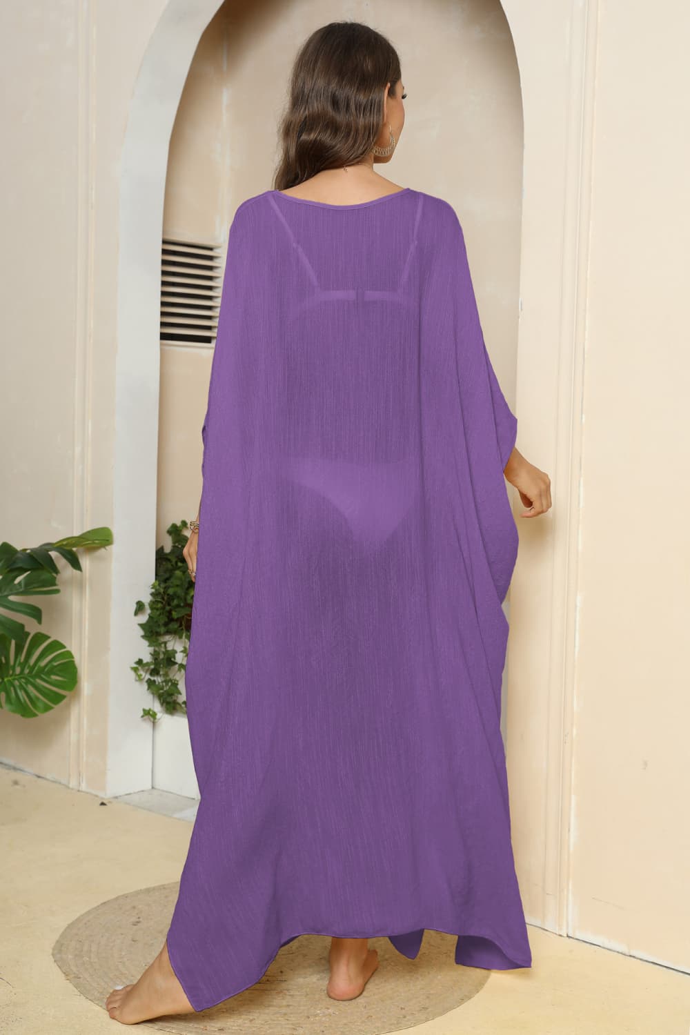 Trendsi cover up GYPSY-Three-Quarter Sleeve Cover-Up