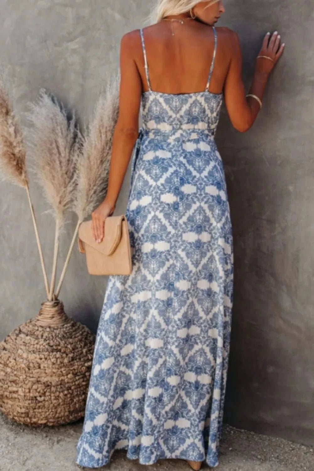 The802Gypsy-Gypsy Dress/Beach Dress GYPSY - Tied Printed Maxi Cami Dress