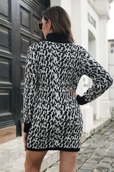 The802Gypsy Dresses GYPSY-Turtleneck Mini Sweater Dress