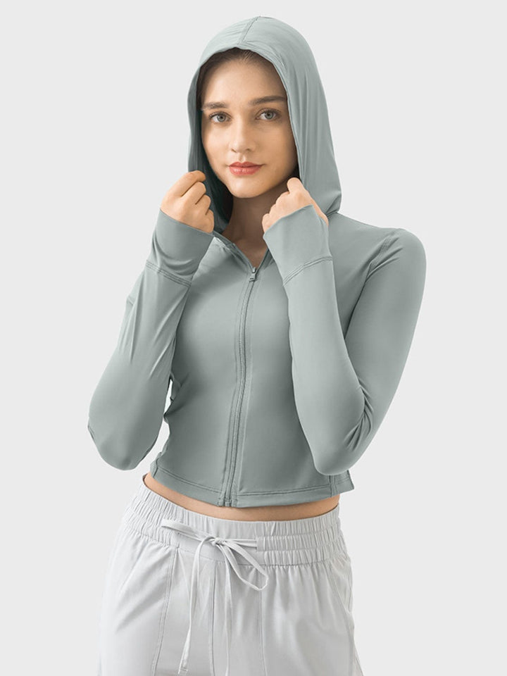 The802Gypsy Activewear/tops GYPSY-Zip Up Hooded Long Sleeve Active Outerwear