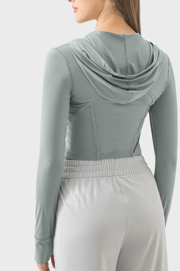 The802Gypsy Activewear/tops GYPSY-Zip Up Hooded Long Sleeve Active Outerwear