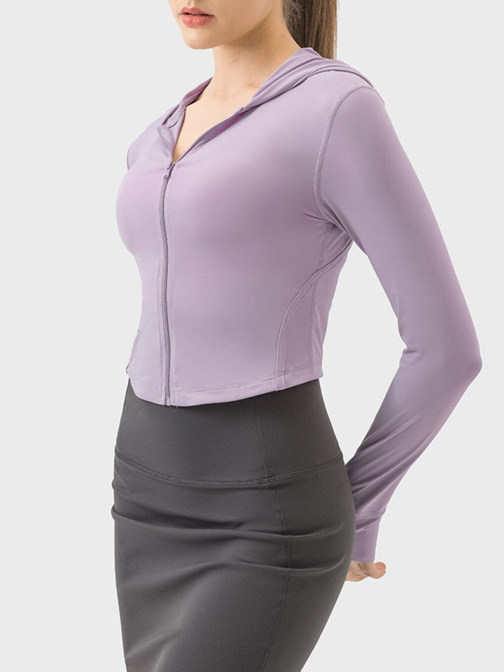 The802Gypsy Activewear/tops GYPSY-Zip Up Hooded Long Sleeve Active Outerwear