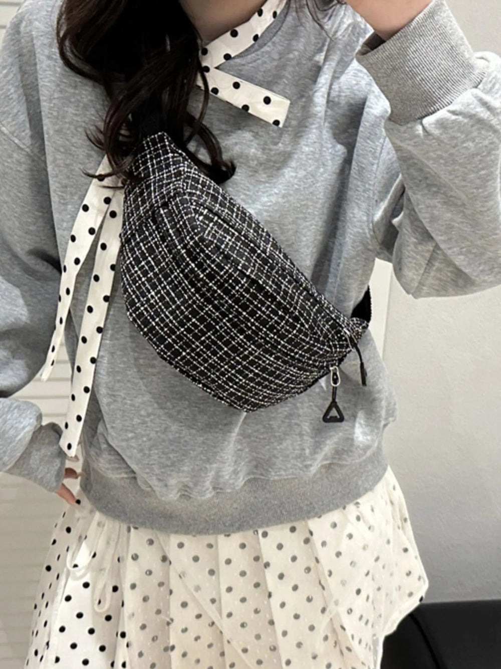 Plaid Pattern Crossbody Bag Handbag/Crossbody with Black One Size by The802Gypsy.