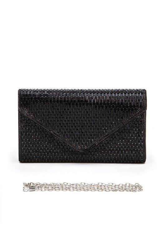 Rhinestone Evening Clutch With Chain - Trendy Handbags, Wallets & Cases in Black for Women | The802Gypsy