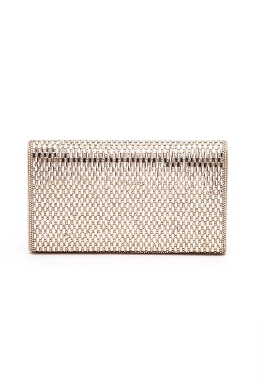 Rhinestone Evening Clutch With Chain - Trendy Handbags, Wallets & Cases in Gold for Women | The802Gypsy