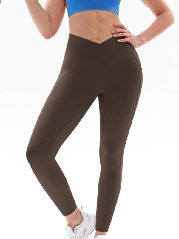 kakaclo Dark Brown / S GYPSY GIRL-High Waist Hip Pocket Yoga Pants